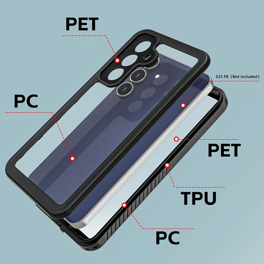 Etui wodoodporne dla Samsung Galaxy S25 FE, ShellBox, Czarne