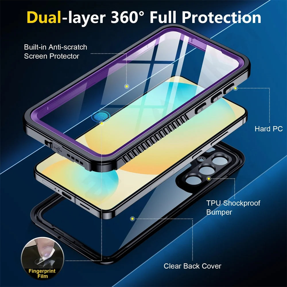 Waterproof Case for Samsung Galaxy S25 S931, ShellBox, Black