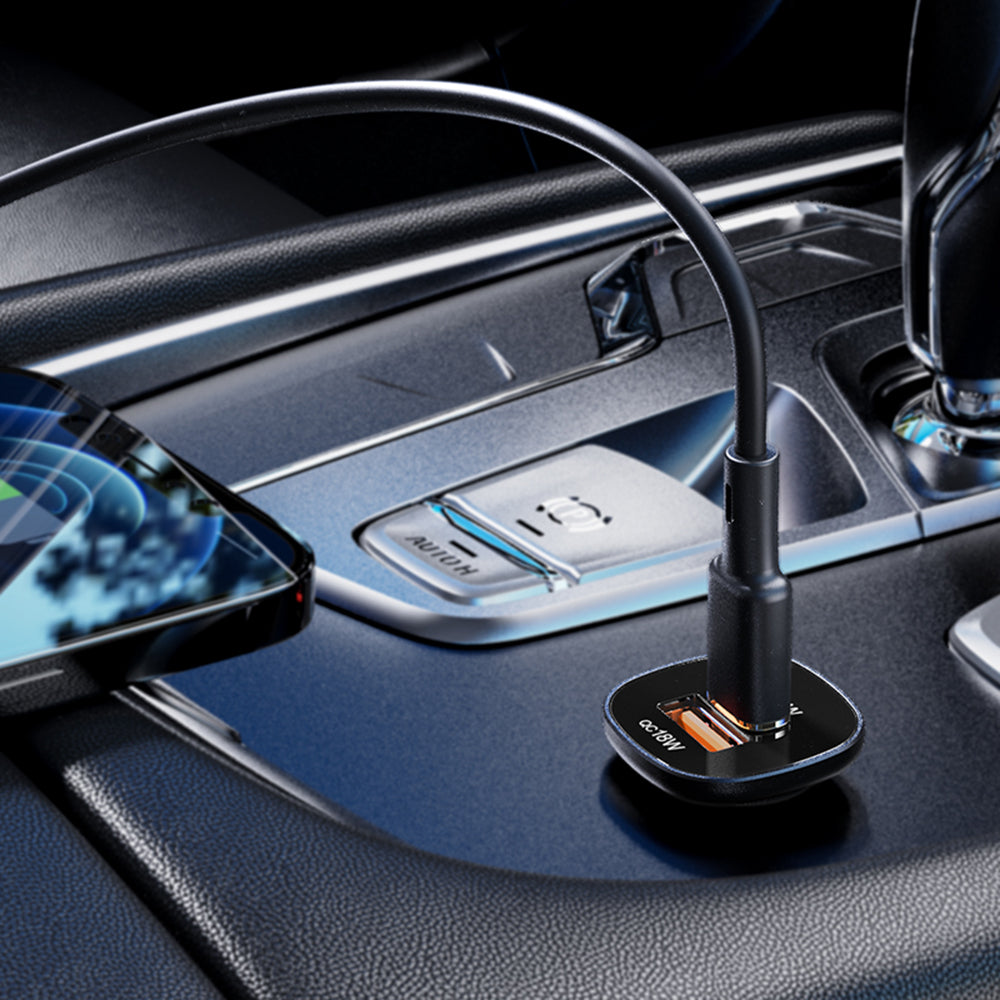 Ładowarka samochodowa Acefast B1, 38W, 3A, 1 x USB-A - 1 x USB-C, Czarna