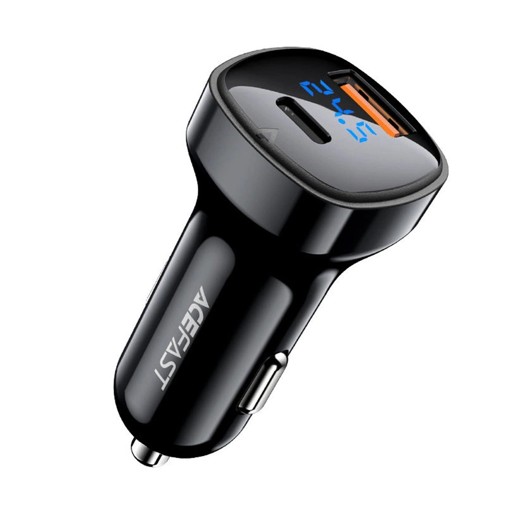 Ładowarka samochodowa Acefast B4, 66W, 3A, 1 x USB-A - 1 x USB-C, Czarna