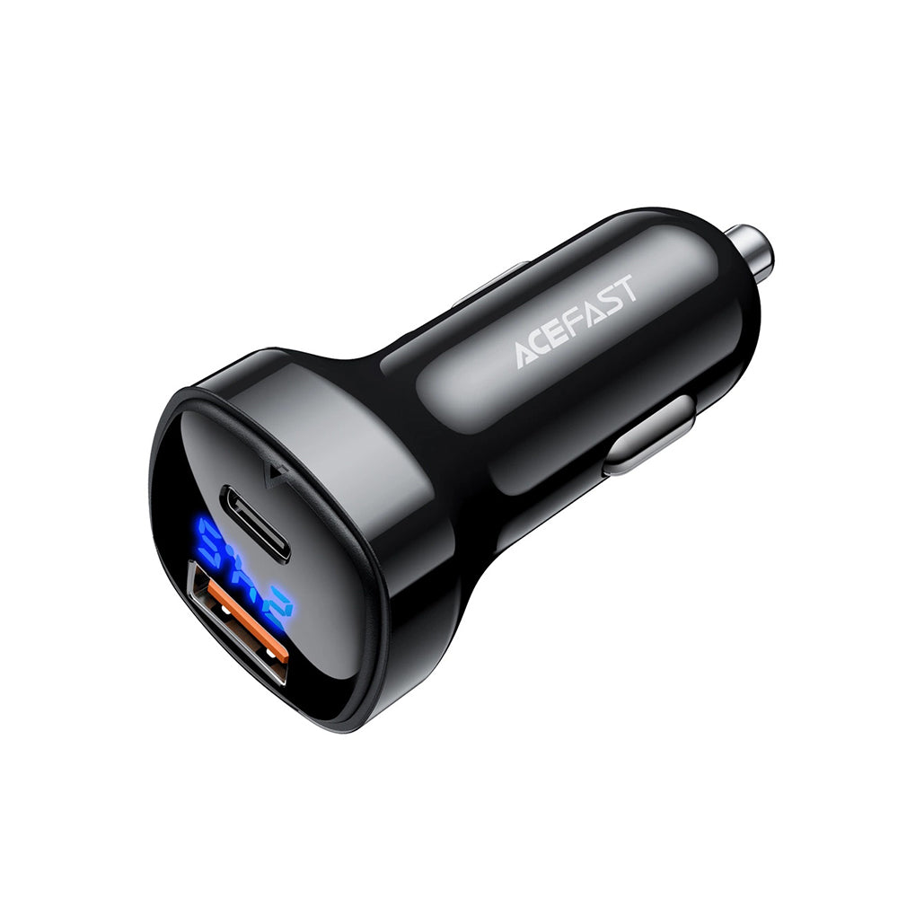 Ładowarka samochodowa Acefast B4, 66W, 3A, 1 x USB-A - 1 x USB-C, Czarna