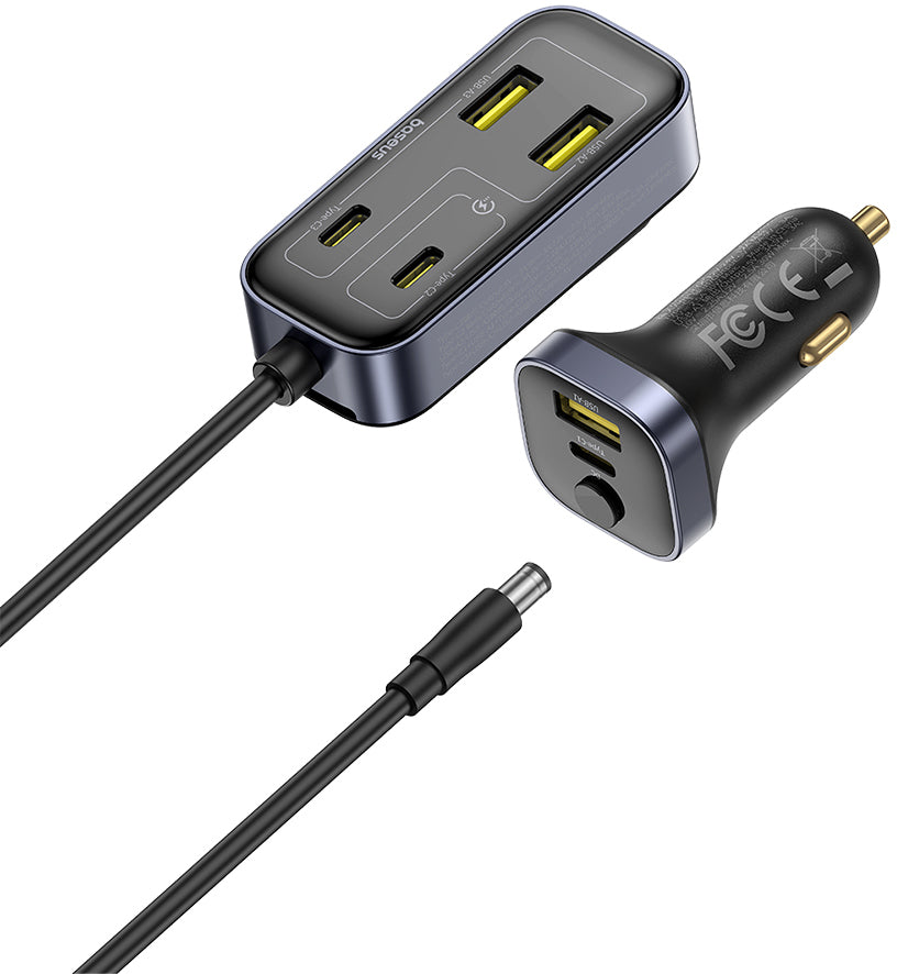 Ładowarka samochodowa Baseus BackseatPal L1, 110W, 3A, 3 x USB-A - 3 x USB-C, Czarny C00081100121-00