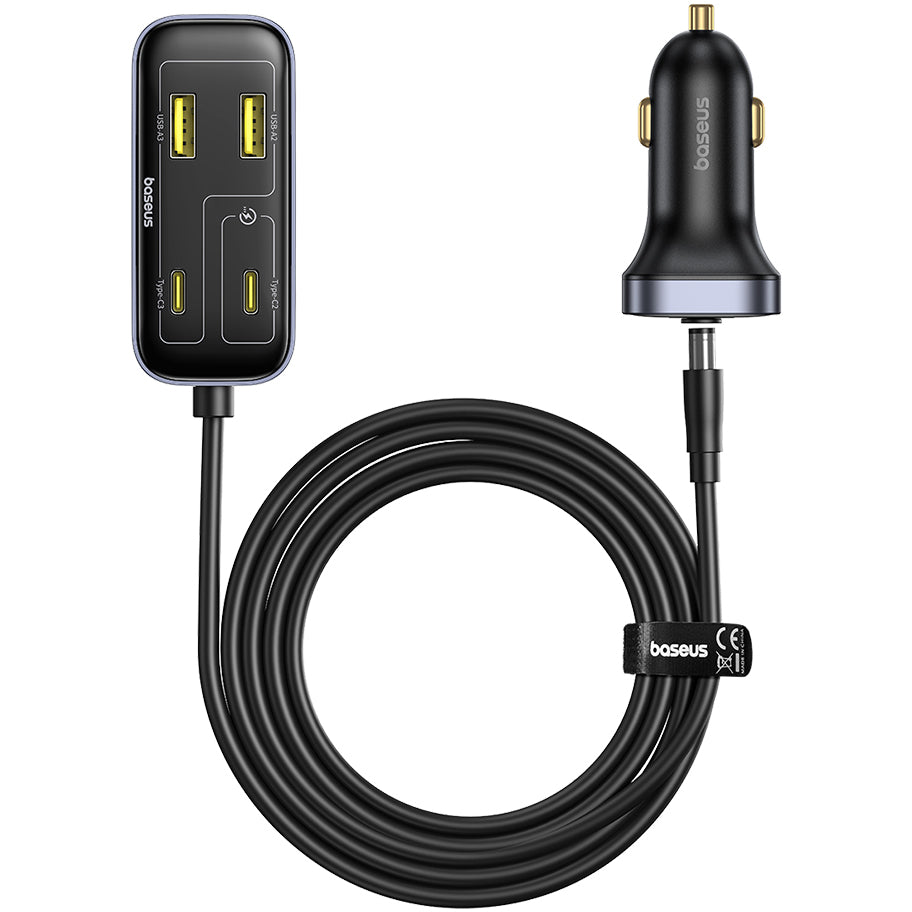 Ładowarka samochodowa Baseus BackseatPal L1, 110W, 3A, 3 x USB-A - 3 x USB-C, Czarny C00081100121-00