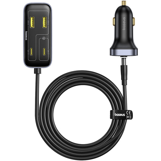 Ładowarka samochodowa Baseus BackseatPal L1, 110W, 3A, 3 x USB-A - 3 x USB-C, Czarny C00081100121-00