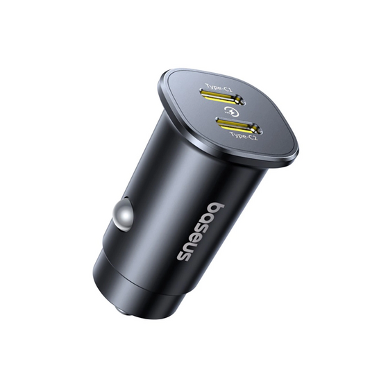 Ładowarka samochodowa Baseus GoTrip, 30W, 3A, 2 x USB-C, Czarna