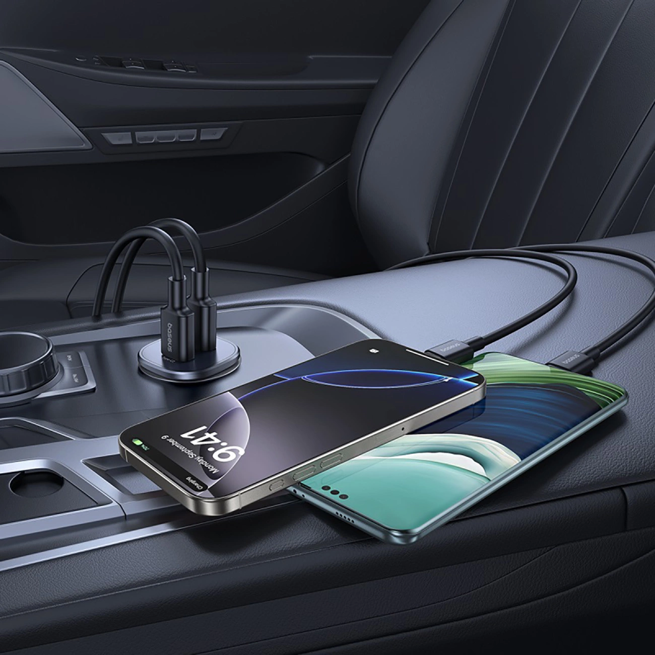 Baseus GoTrip Car Charger, 30W, 3A, 2 x USB-C, Black