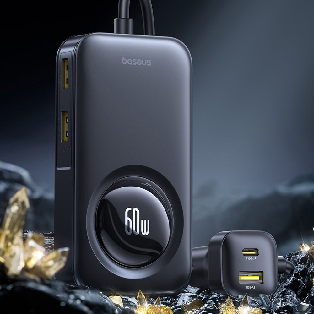Baseus PrimeTrip VW1 Car Charger, 105W, 3A, 3 x USB-A - 2 x USB-C, Black C00069000121-00