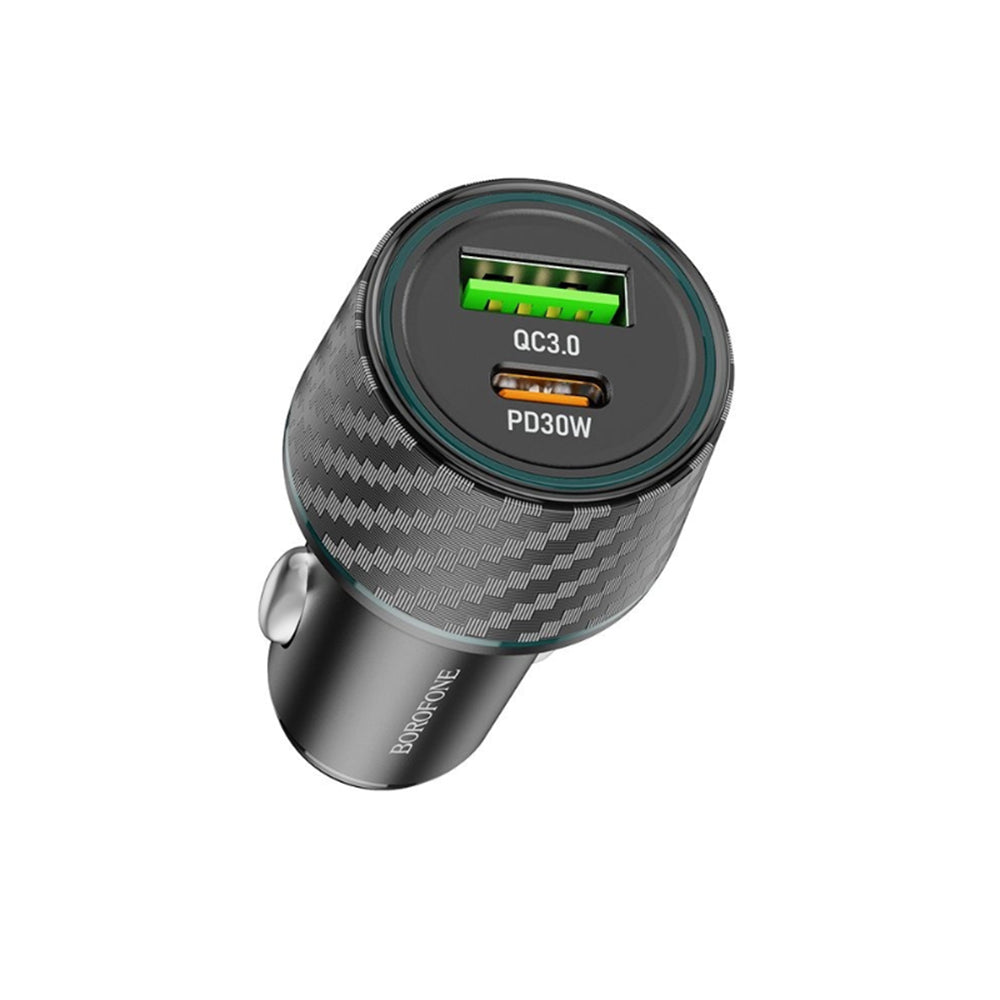 Ładowarka samochodowa Borofone BZ21 Brilliant, 48W, 3A, 1 x USB-A - 1 x USB-C, Czarna