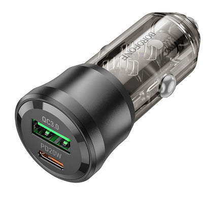 Ładowarka samochodowa Borofone BZ25 Journey, 38W, 3A, 1 x USB-A - 1 x USB-C, Czarna