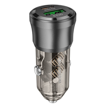 Ładowarka samochodowa Borofone BZ25 Journey, 38W, 3A, 1 x USB-A - 1 x USB-C, Czarna