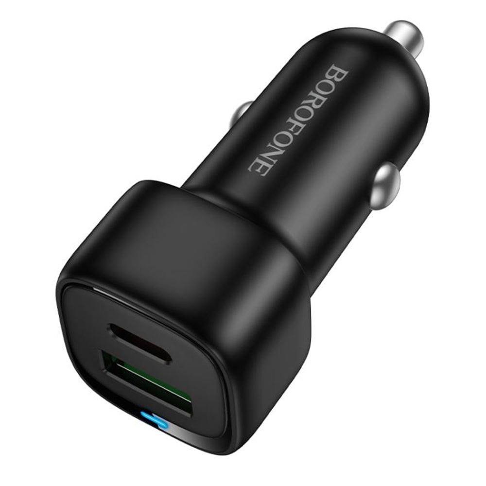 Ładowarka samochodowa Borofone BZ34B Cloud, 38W, 3A, 1 x USB-A - 1 x USB-C, Czarny