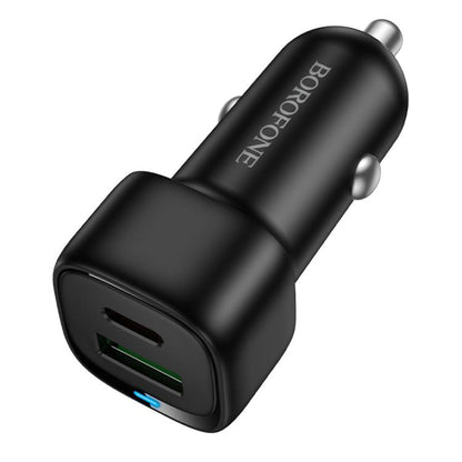 Ładowarka samochodowa Borofone BZ34B Cloud, 38W, 3A, 1 x USB-A - 1 x USB-C, Czarny