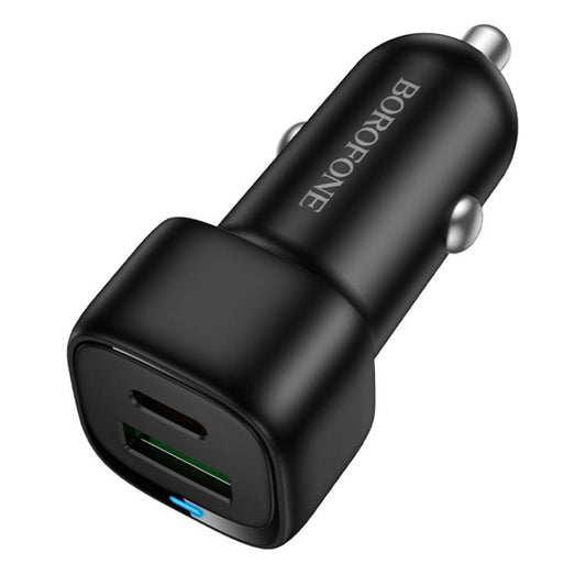 Ładowarka samochodowa Borofone BZ34B Cloud, 38W, 3A, 1 x USB-A - 1 x USB-C, Czarny