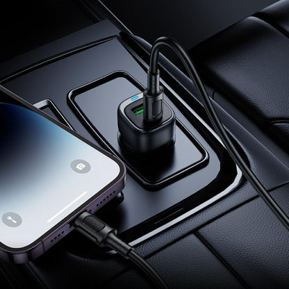 Ładowarka samochodowa Borofone BZ34B Cloud, 38W, 3A, 1 x USB-A - 1 x USB-C, Czarny