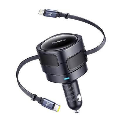 Ładowarka samochodowa z kablem USB-C / Lightning Baseus Enjoyment Max, 60W, 3A, Czarna C00035507121-00