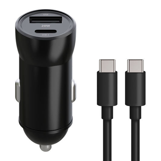 Ładowarka samochodowa z kablem USB-C MaXlife MXCC-04, 20W, 3A, 1 x USB-A - 1 x USB-C, Czarna