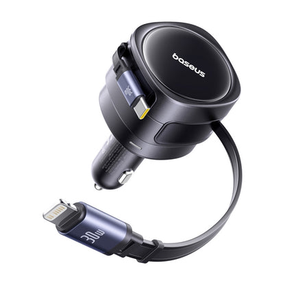 Ładowarka samochodowa z kablem USB-C / Lightning Baseus Enjoyment Max, 60W, 3A, Czarna C00035507121-00
