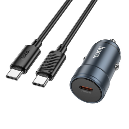 Car Charger With USB-C Cable HOCO Z57, 30W, 3A, 1 x USB-C, Gray