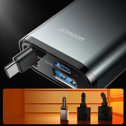Ładowarka samochodowa z kablem USB-C Joyroom JR-CCL07, 30W, 3A, 1 x USB-A - 1 x USB-C, Szara