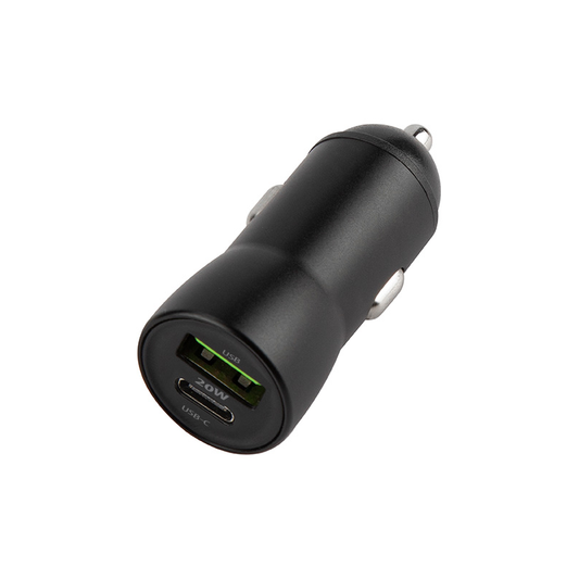 Ładowarka samochodowa z kablem Lightning MaXlife MXCC-04, 20W, 3A, 1 x USB-A - 1 x USB-C, Czarna