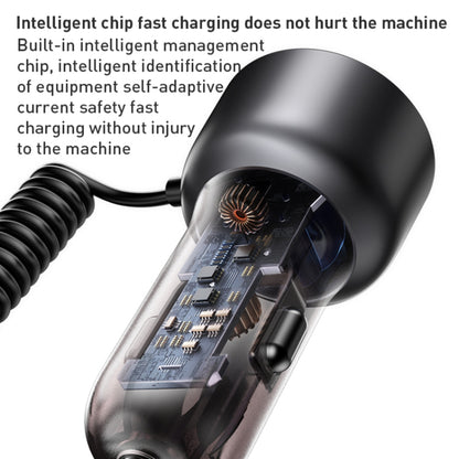 Ładowarka samochodowa z kablem USB-C / Lightning Yesido Y58 Display, 60W, 3A, 1 x USB-A - 1 x USB-C, Szara