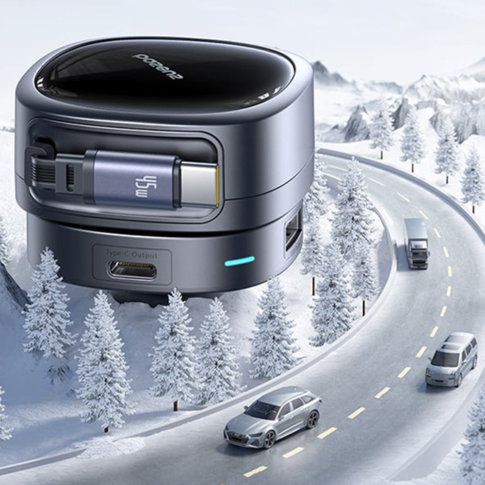 Ładowarka samochodowa z kablem USB-C Baseus PrimeTrip VR1, 60W, 3A, 1 x USB-A - 1 x USB-C, Czarna C00069001121-00