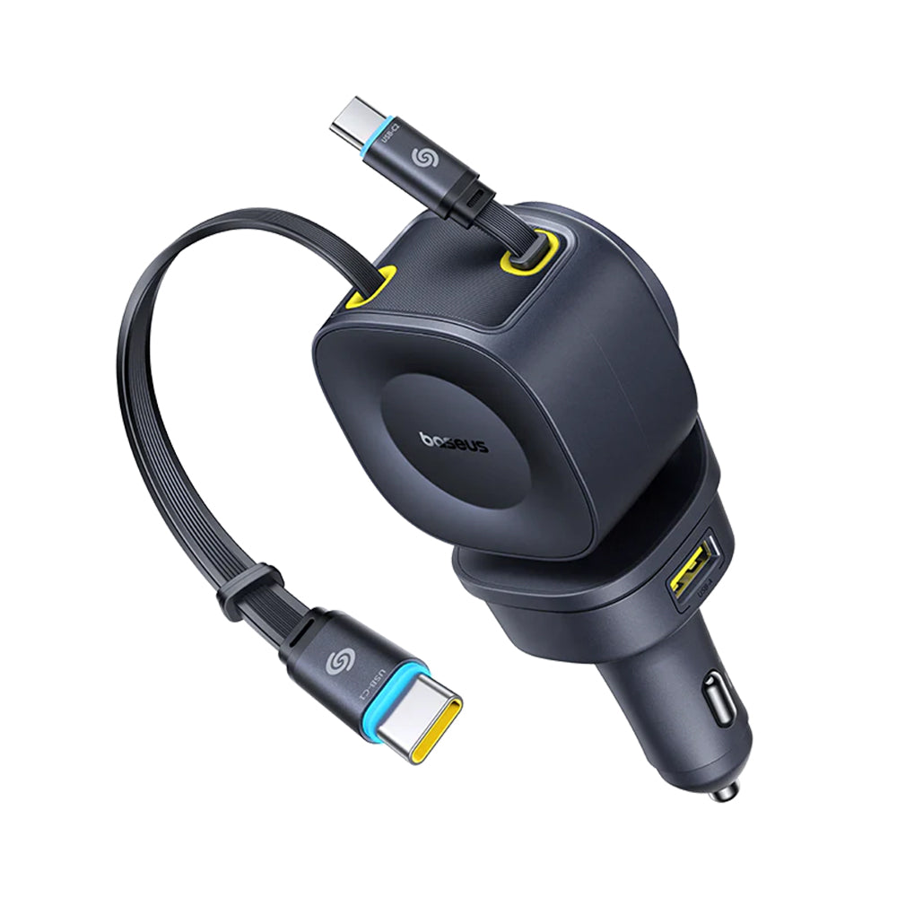 Ładowarka samochodowa z kablem USB-C Baseus PrimeTrip VR2 Max, 163W, 3A, 1 x USB-A - 1 x USB-C, Czarna P10162701313-00