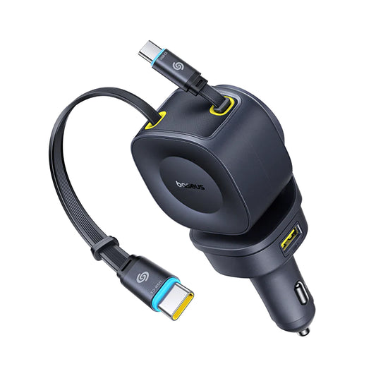 Ładowarka samochodowa z kablem USB-C Baseus PrimeTrip VR2 Max, 163W, 3A, 1 x USB-A - 1 x USB-C, Czarna P10162701313-00