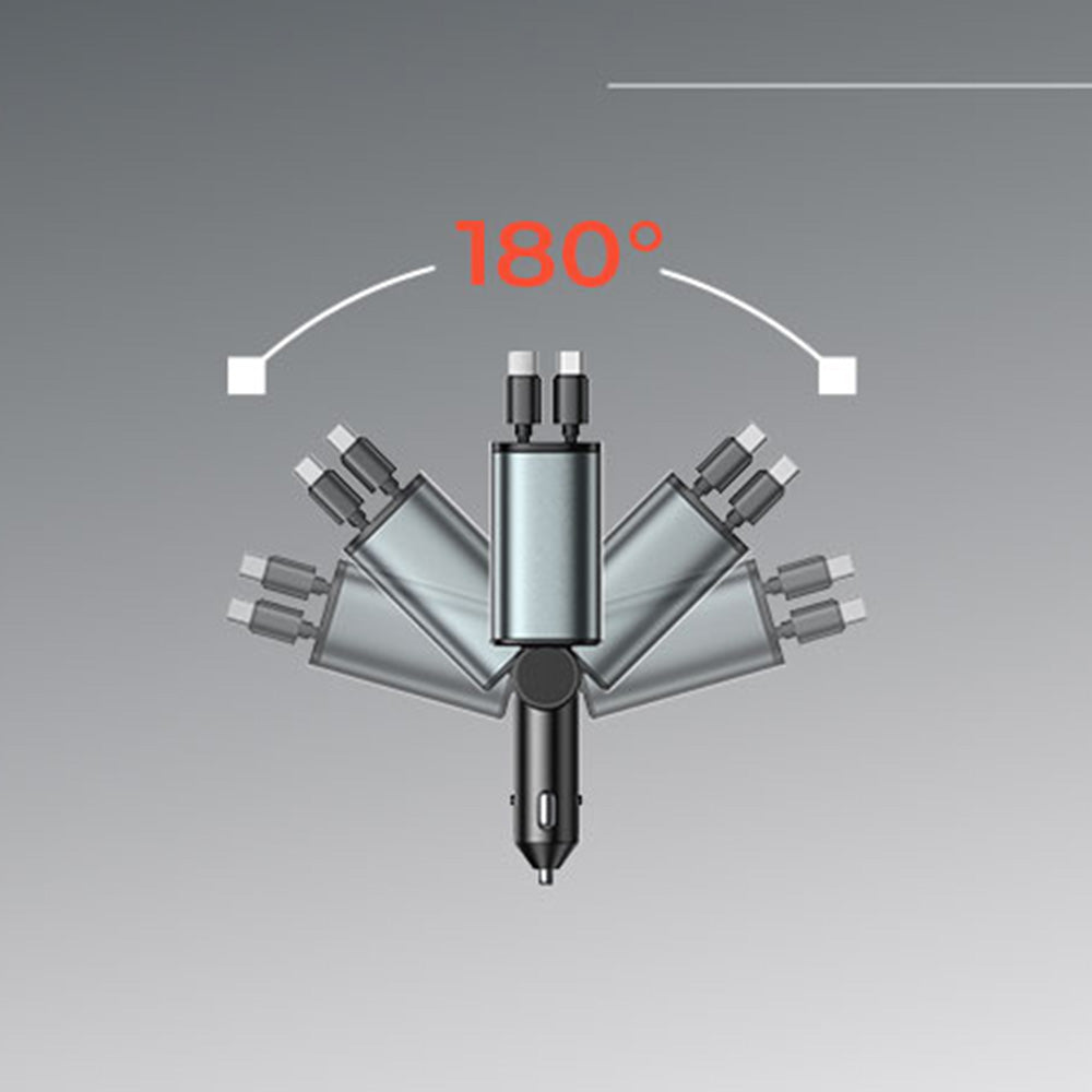 Ładowarka samochodowa z kablem USB-C / Lightning Lisen, 69W, 3A, 1 x USB-A - 1 x USB-C, Czarna YL0224040031