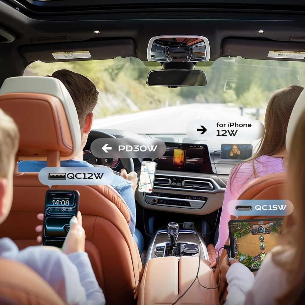 Ładowarka samochodowa z kablem USB-C / Lightning Lisen, 69W, 3A, 1 x USB-A - 1 x USB-C, Czarna YL0224040031