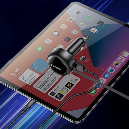 Ładowarka samochodowa z kablem USB-C / Lightning Yesido Y61, 53W, 3A, 1 x USB-A, Czarna