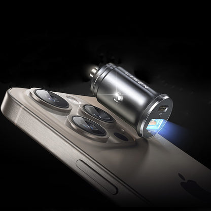 Ładowarka samochodowa z kablem USB-C Lisen, 51W, 3A, 1 x USB-A - 1 x USB-C, Granatowy Czarny YL0223080047