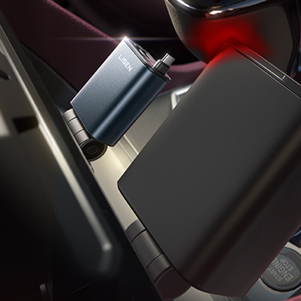 Ładowarka samochodowa z kablem USB-C Lisen, 57W, 3A, 1 x USB-A - 1 x USB-C, Czarna YL0325010016