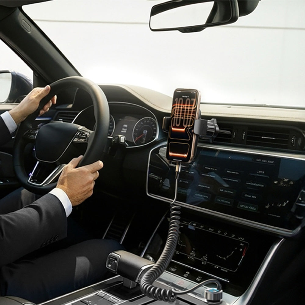 Ładowarka samochodowa z kablem USB-C Lisen, 90W, 3A, 1 x USB-A - 1 x USB-C, Czarna YL0223120020