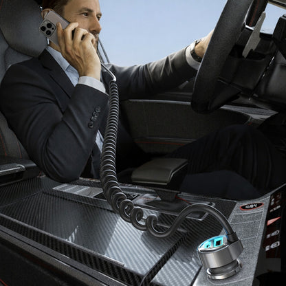 Ładowarka samochodowa z kablem USB-C Lisen, 90W, 3A, 1 x USB-A - 1 x USB-C, Czarna YL0223120020