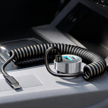 Ładowarka samochodowa z kablem USB-C Lisen, 90W, 3A, 1 x USB-A - 1 x USB-C, Czarna YL0223120020