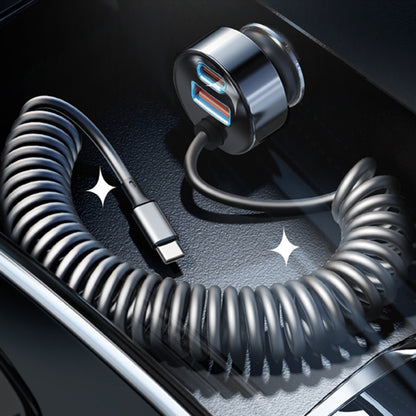 Ładowarka samochodowa z kablem USB-C Lisen, 90W, 3A, 1 x USB-A - 1 x USB-C, Czarna YL0223120020