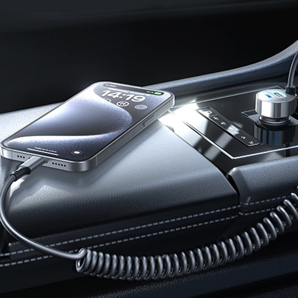 Ładowarka samochodowa z kablem USB-C Lisen, 90W, 3A, 1 x USB-A - 1 x USB-C, Czarna YL0223120020