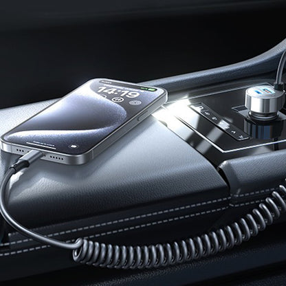 Ładowarka samochodowa z kablem USB-C Lisen, 90W, 3A, 1 x USB-A - 1 x USB-C, Czarna YL0223120020