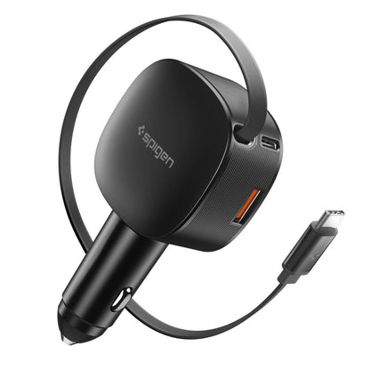 Ładowarka samochodowa z kablem USB-C Spigen EV603BT Essential, 60W, 3A, 1 x USB-A - 1 x USB-C, Czarna