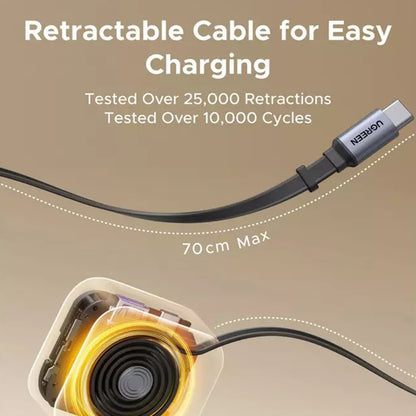 Ładowarka samochodowa z kablem USB-C UGREEN EC603, 90W, 3A, 1 x USB-A - 1 x USB-C, Szara