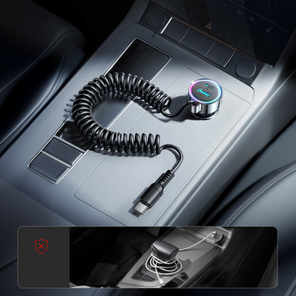Ładowarka samochodowa z kablem USB-C Joyroom JR-CL07, 90W, 3A, 1 x USB-A - 1 x USB-C, Czarna