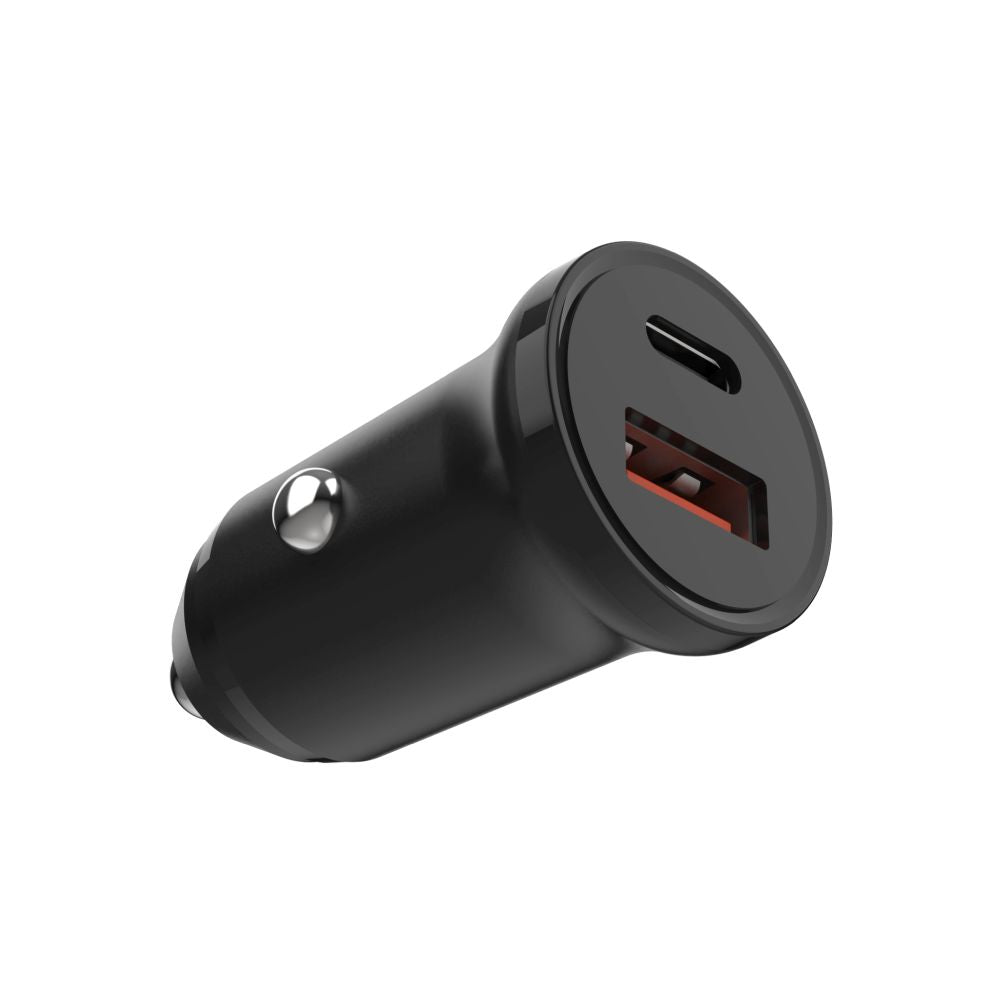 Ładowarka samochodowa Fixed, 20W, 3A, 1 x USB-A - 1 x USB-C, Czarna