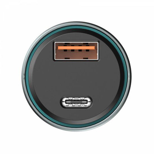 Ładowarka samochodowa HAVIT CC2017, 45W, 3A, 1 x USB-A - 1 x USB-C, Czarno-Niebieska