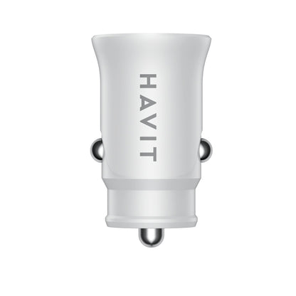Ładowarka samochodowa HAVIT CC2022, 20W, 3A, 1 x USB-A - 1 x USB-C, Biała