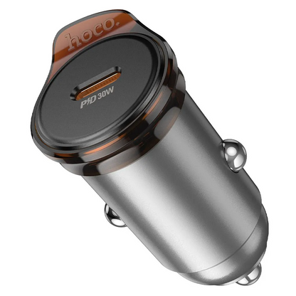 Ładowarka samochodowa HOCO NZ16, 30W, 3A, 1 x USB-C, Szara