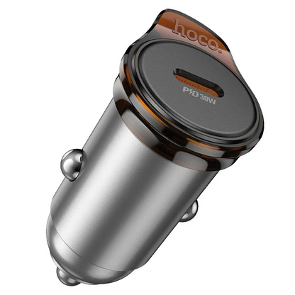 Ładowarka samochodowa HOCO NZ16, 30W, 3A, 1 x USB-C, Szara