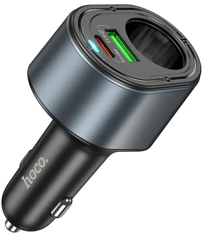 Ładowarka samochodowa HOCO Z56, 35W, 3A, 1 x USB-A - 1 x USB-C - 1 x Przedłużacz zapalniczki, Czarny
