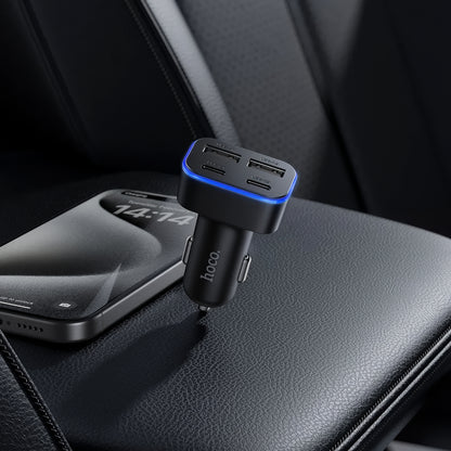 Ładowarka samochodowa HOCO Z63, 42W, 3A, 2 x USB-A - 2 x USB-C, Czarna