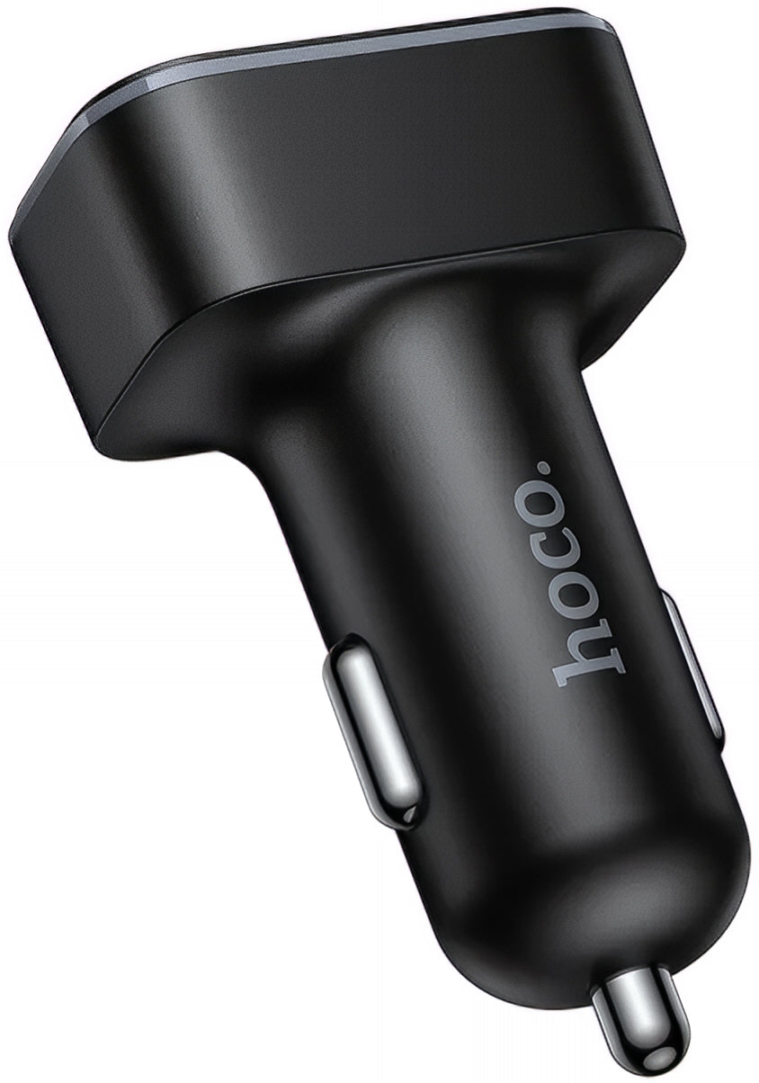 Ładowarka samochodowa HOCO Z63A Display, 42W, 3A, 1 x USB-C - 2 x USB-A, Czarny